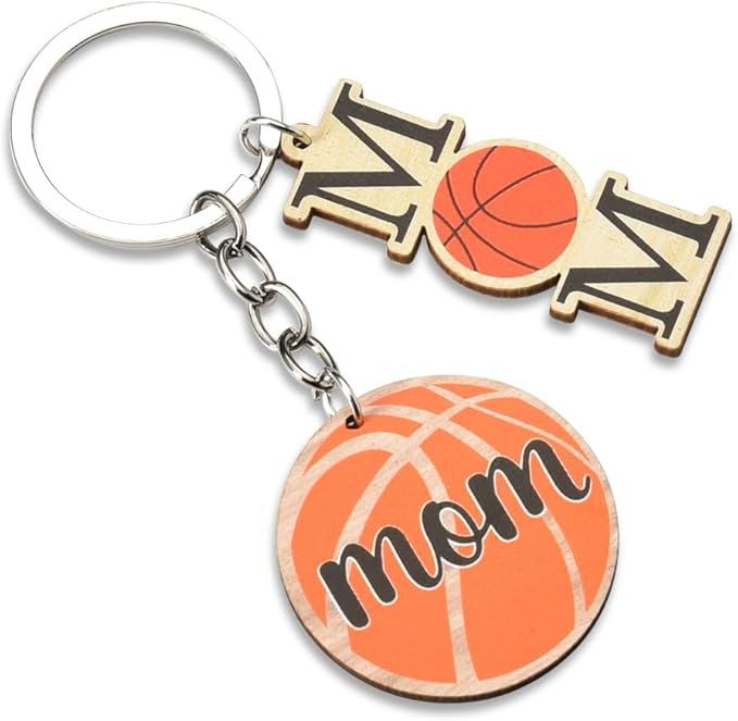 Basketball Baseball Softball Soccer Rugbyball Volleyball Mom Keychain from Son Daughter to Mother... | Amazon (US)