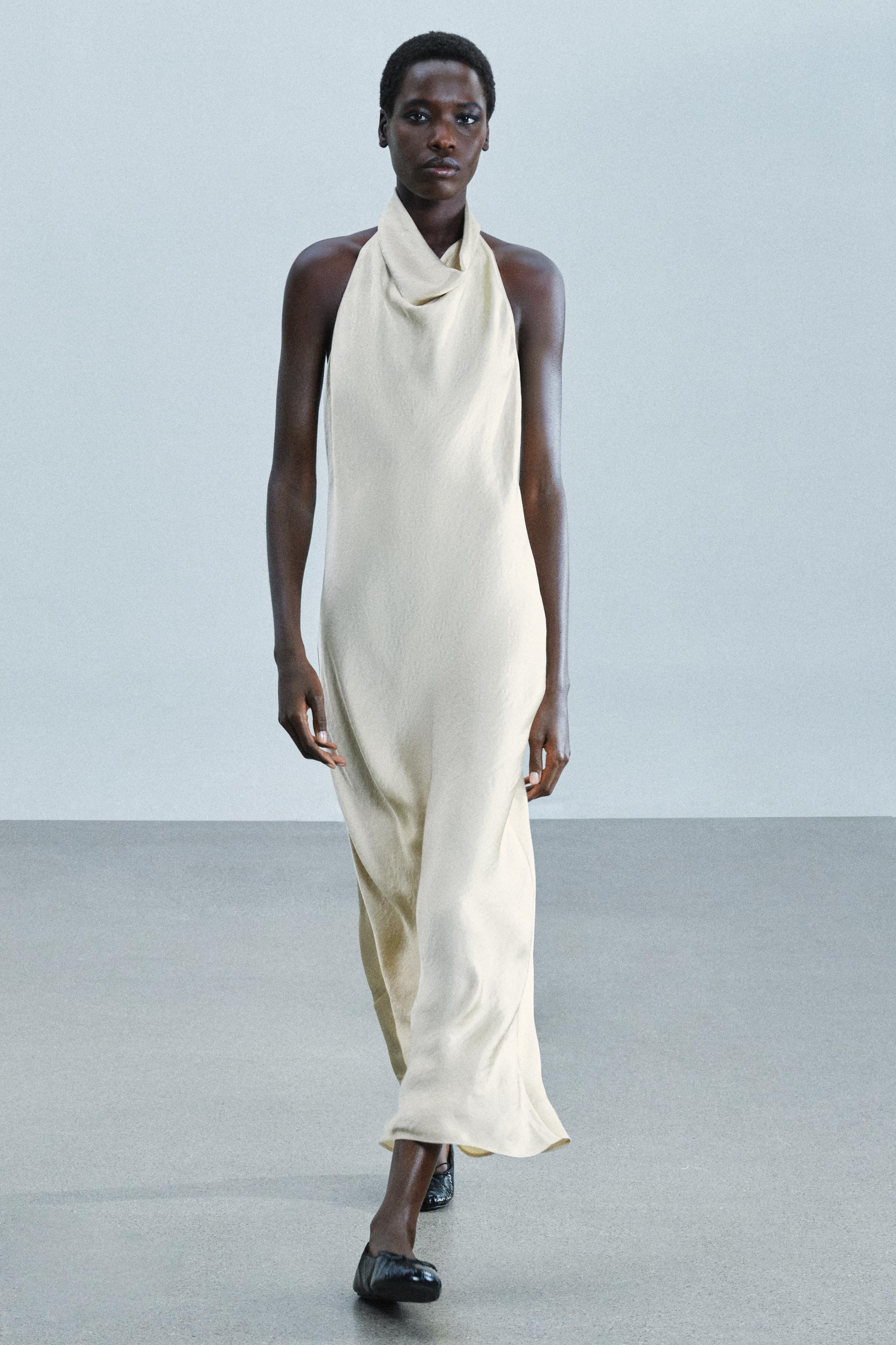ZW COLLECTION HALTER SATIN MIDI DRESS | Zara UK