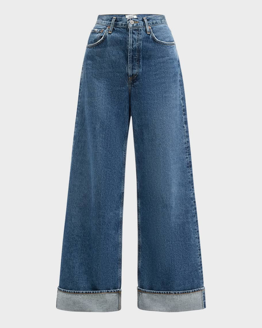 AGOLDE Dame Wide-Leg Cuffed Jeans | Neiman Marcus