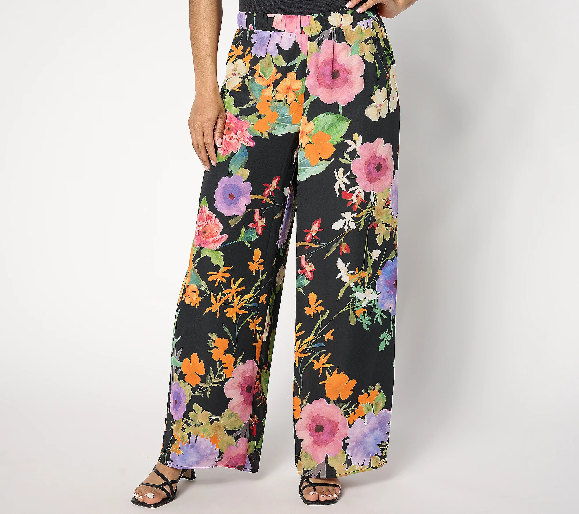 Dennis Basso Petite Italia Knit Printed Flowy Pant | QVC
