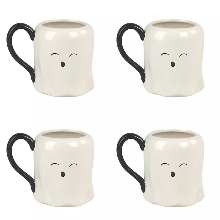 New! Cute Ghost Mugs, Set of 4 | Kirkland's Home