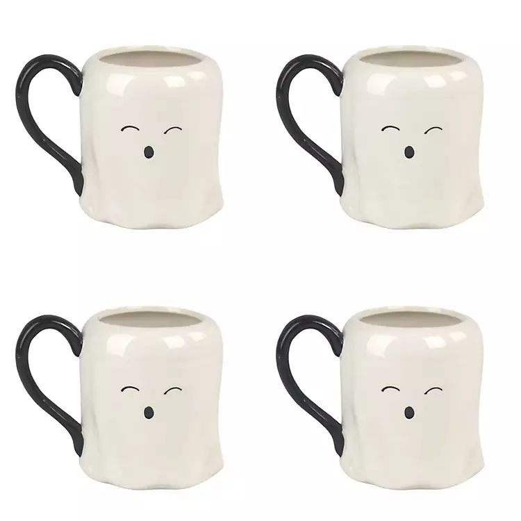 New! Cute Ghost Mugs, Set of 4 | Kirkland's Home