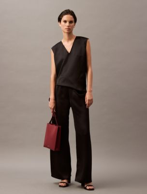 Satin Wide Leg Pants | Calvin Klein | Calvin Klein (US)