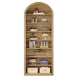 Fnova 78" Bookshelf, Farmhouse Tall 8-Tier Arched Bookcase, Wood Display Shelf Book Shelf Organiz... | Walmart (US)