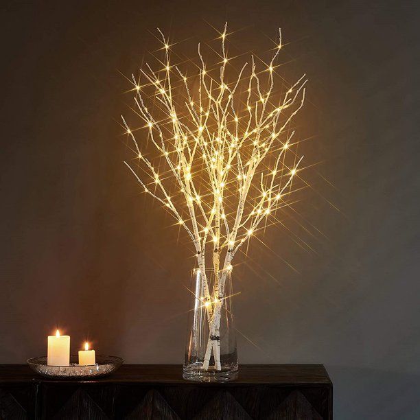 Fudios Pri-lit Branch Plug in with Timer Willow Branches with Lights for Vase Lighted up Birch Tw... | Walmart (US)
