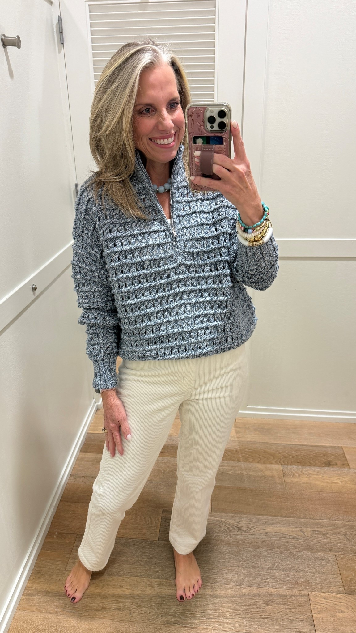 26 corduroy pants and XS sweater  Use COAST25 on necklacee

#LTKFindsUnder50 #LTKOver40 #LTKSaleAlert