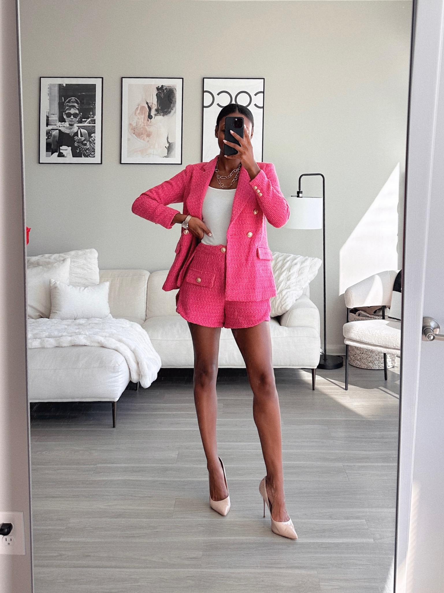 Hot Pink Blazer, Tweed Blazer, Tweed Shorts, Pink Shorts, Kelsie Bynum x Buddy Love, Wearing an XS in both pieces 💕

#LTKshoecrush #LTKworkwear #LTKSeasonal