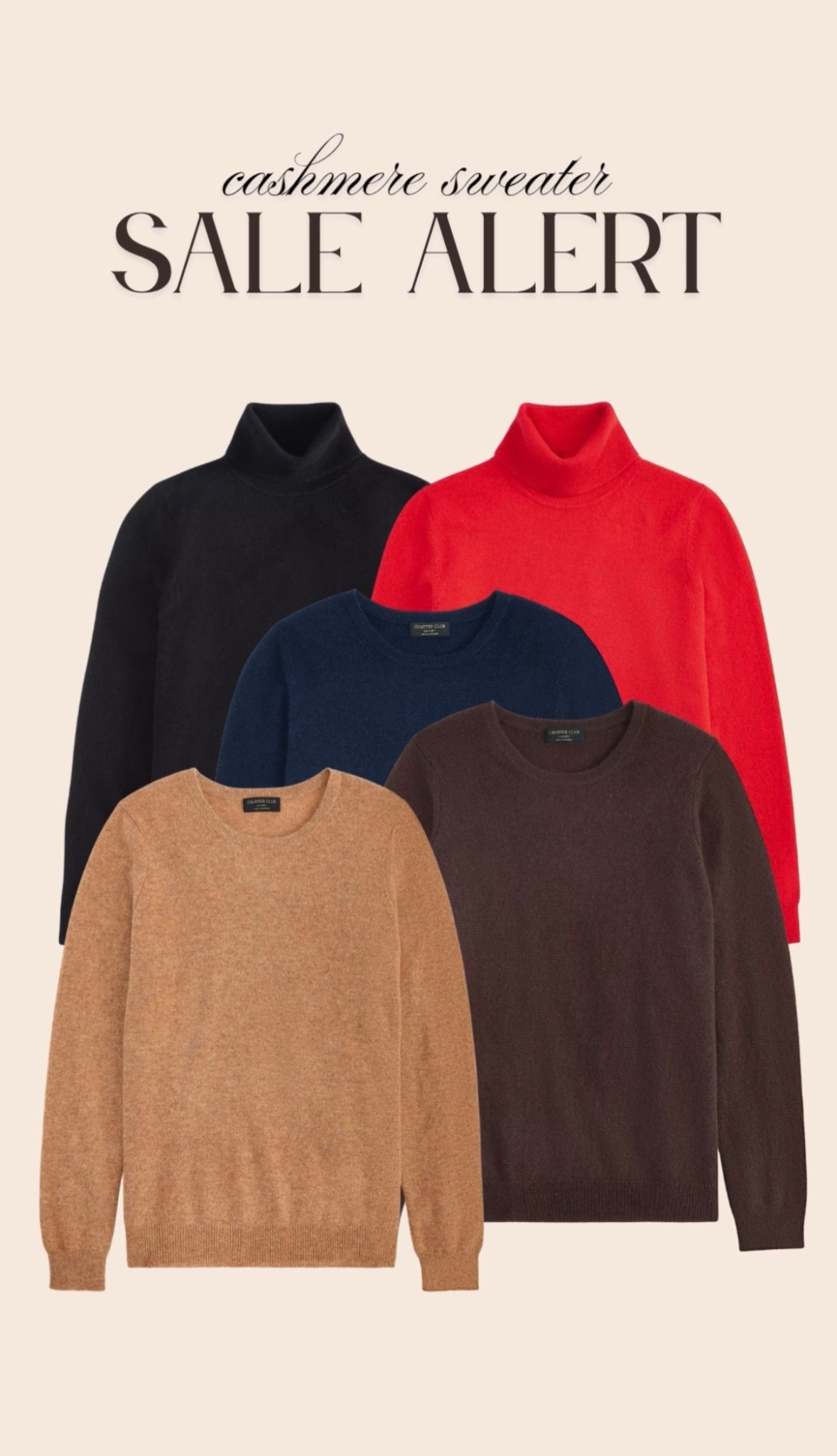 Today only!!! Cashmere sweaters on major SALE. Regularly $159 but the turtlenecks are $40 today and crewnecks $50! 19 color options!! Excellent gift for your MIL!!! 

#LTKSaleAlert #LTKGiftGuide #LTKFindsUnder50