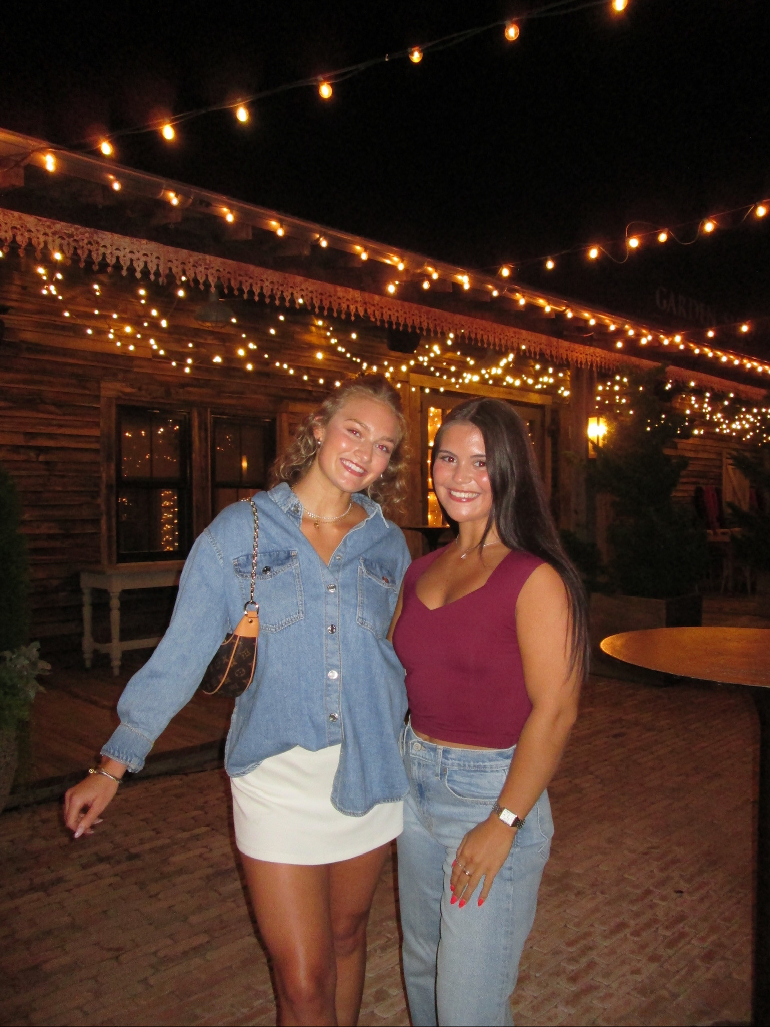 size medium denim button down, size small mini skirt  

 