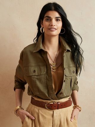 Oversized Safari Shirt Jacket | Banana Republic (US)