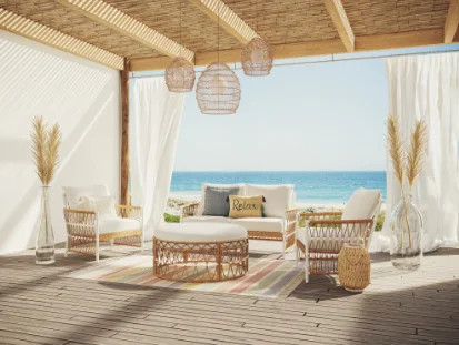 Better Homes & Gardens Lilah 4 Piece Outdoor Conversation Set, White | Walmart (US)