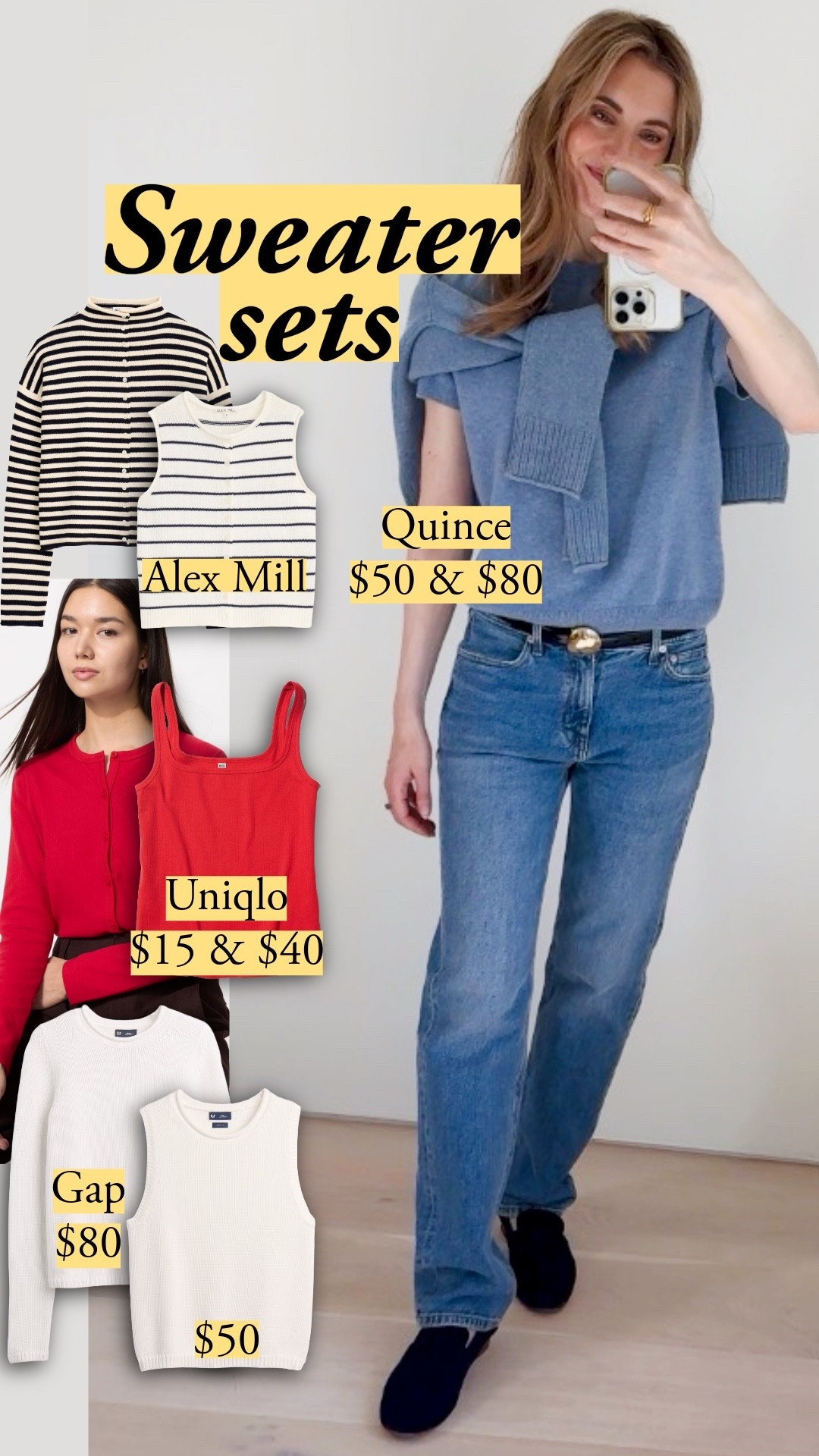 A cashmere tee and a matching sweater over the shoulders are the new way to do a set – softer and more polished than anything in the sweats aisle, and just as easy to pull off. Here are the pairings I found that match the shade for that intentional look, plus the snag-free hair tie set I use. 🤍 I'm wearing the Quince cashmere tee in Faded Denim size M (sized up from my usual S), and the Boxy Crewneck Sweater also in Faded Denim, size S (my usual size), plus the Freshwater Cultured Pearl Sculptural Drop Earrings, which I’ve been wearing every week since last fall. Jeans: AYR the Bud 26R. Loafers: Qui gold vermeil, 14k gold, gold jewelry, jewelry that won't turn green, gold earrings, gold huggies, teardrop earrings, gold bracelet, quince jewelry, affordable fine jewelry, everyday gold jewelry, dainty gold jewelry, solid gold jewelry, vermeil vs 14k gold, jewelry layering, gold jewelry tips, best gold earrings, fine jewelry under 200, cashmere tee, luxe t shirt

#LTKootd