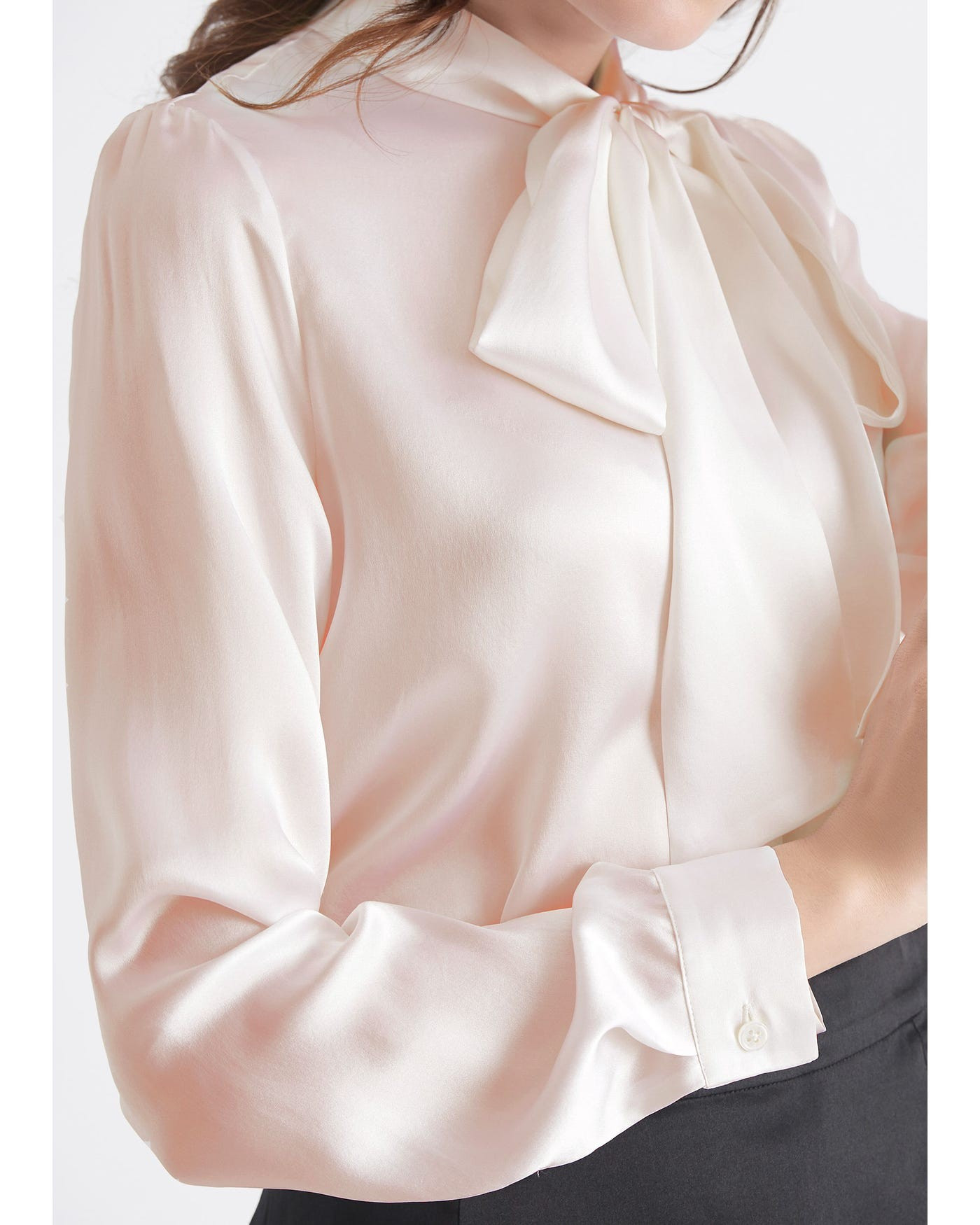 Bow-tie Neck Silk Blouse | LilySilk