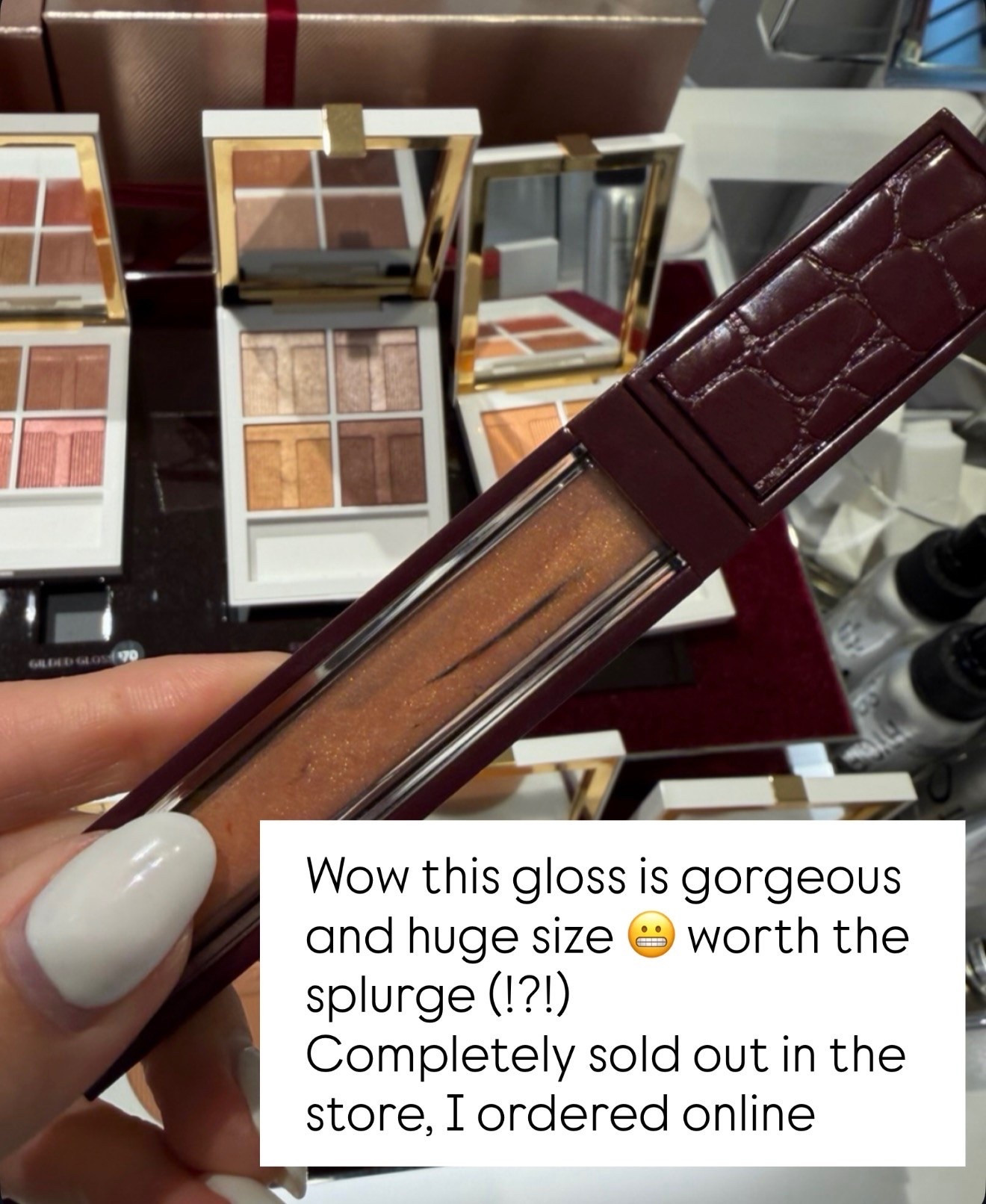 ok this gloss is actually stunning. the shimmer is so pretty without being too much and the tube is massive so it feels worth the splurge. every shade at the store was basically gone so I ended up ordering online immediately

beauty favorites, luxury lip gloss, makeup obsession, viral beauty finds, shimmer lip gloss, sephora beauty finds, high end makeup, glossy lips, everyday makeup products, beauty must haves, makeup splurge worth it, lip product recommendation, neutral makeup look, glam beauty finds, annabrstyle

#LTKBeauty #LTKgrwm #LTKOver40