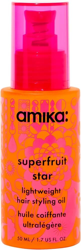 amika superfruit star lightweight hair styling + heat defense oil | heat protection, strengthen +... | Amazon (US)