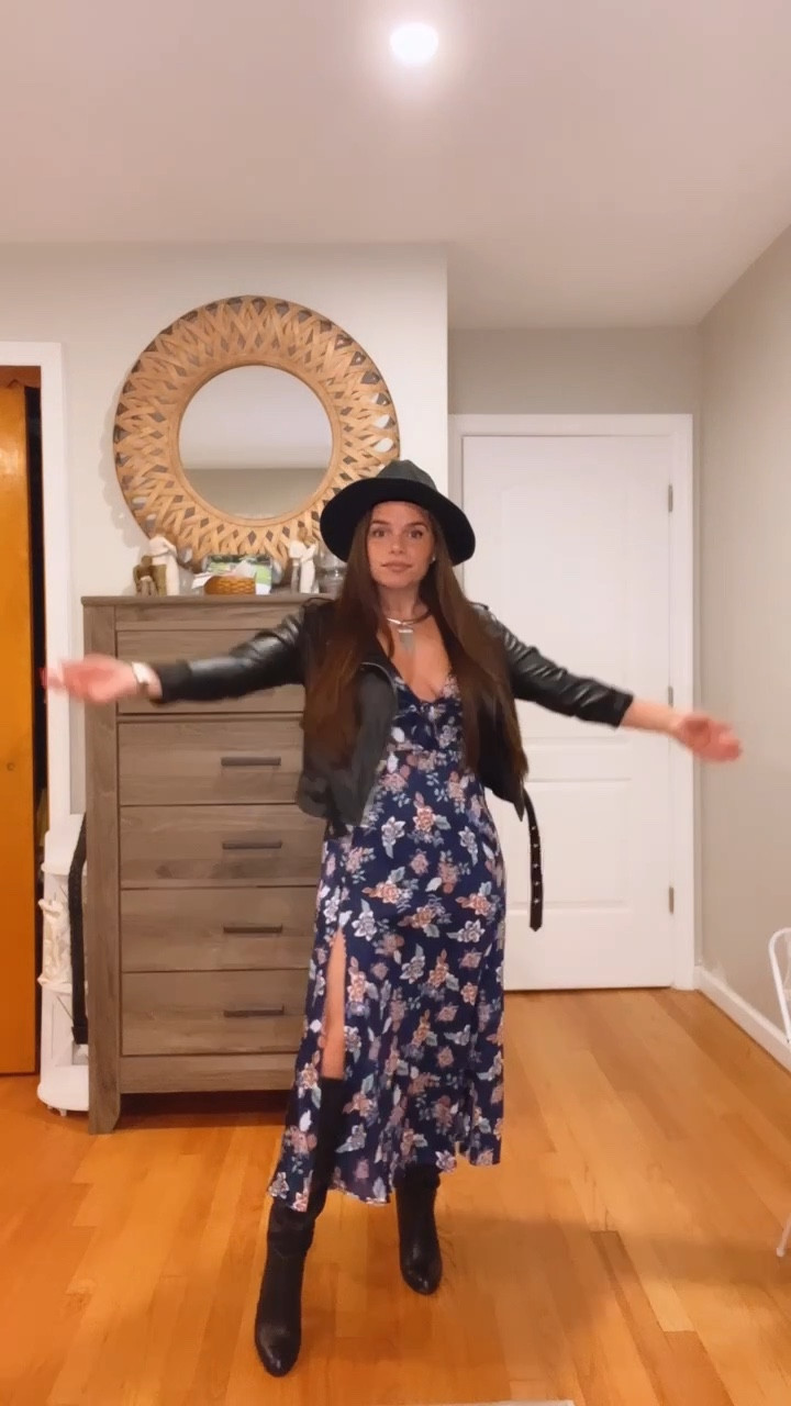 Dress comes in tons of prints! Size up (I'm in a medium) wear Steve Madden boots that are sorta like butter but linked a cheaper version! 

#LTKstyletip #LTKunder50 #LTKSeasonal