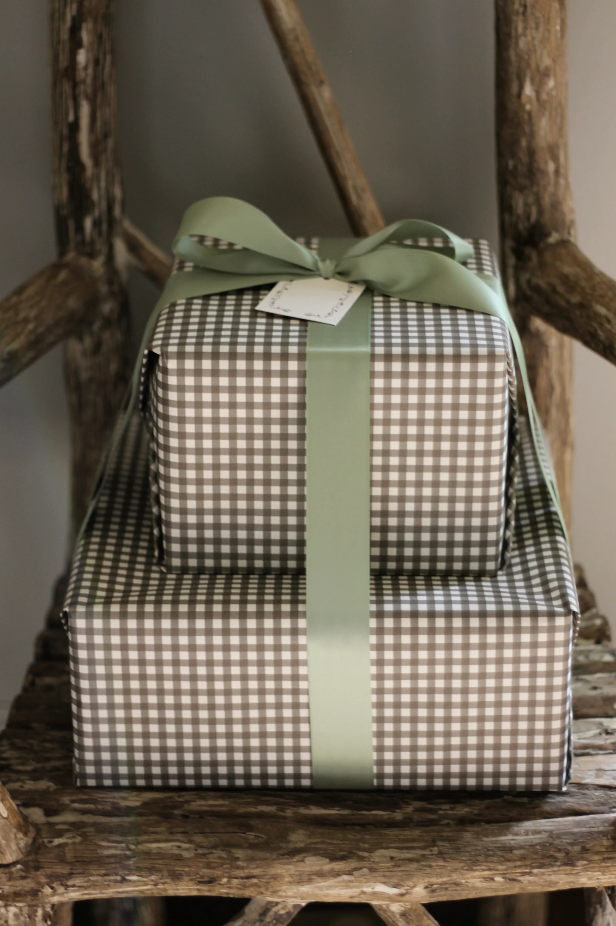 "Henry" Chocolate Gingham Wrapping Paper | JSH Home Essentials