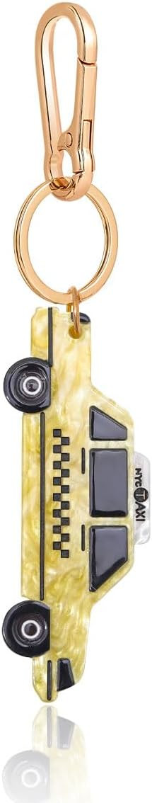 NYC Yellow Taxi Cab Keychain Bag Charm - Gold Metal Hook Accessory for Keys, Purse, Backpack - 3.... | Amazon (US)