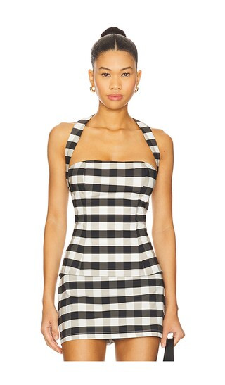Monroe Top in Black & Ivory Gingham | Revolve Clothing (Global)