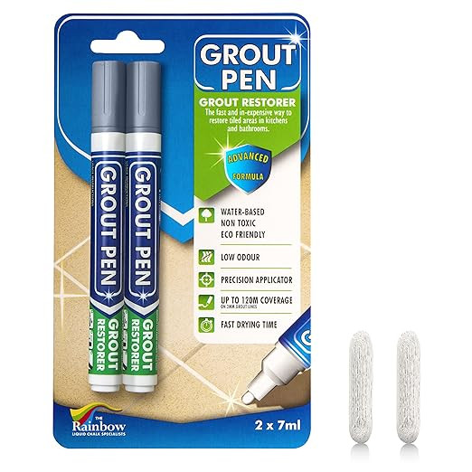 Grout Pen Grey Tile Paint Marker: Waterproof Grout Paint, Tile Grout Colorant and Sealer Pen - Na... | Amazon (US)