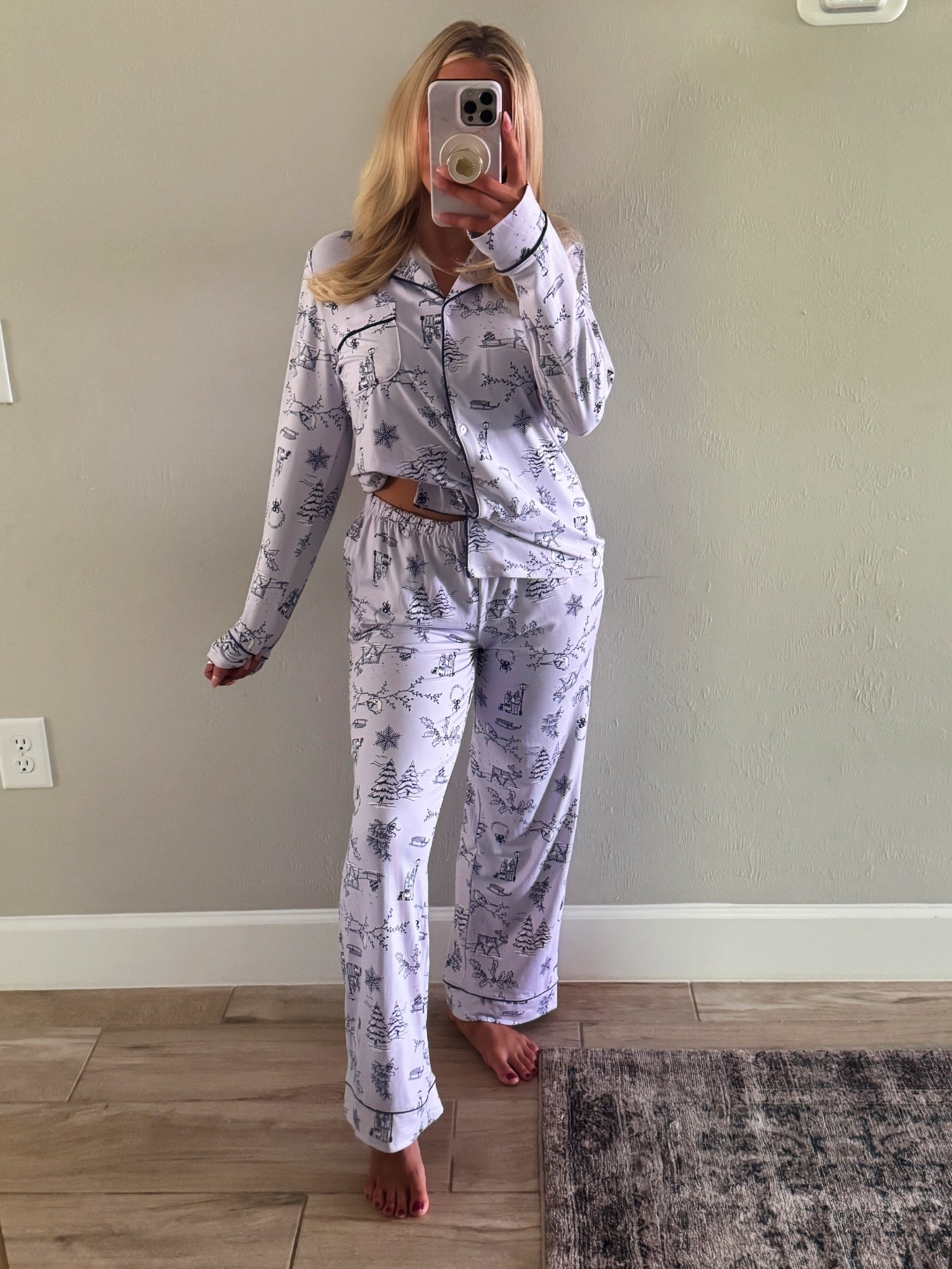 These are literally the most comfy Christmas pajamas- I’m in a size small ! The fabric is lightweight and bouncy! Obsessed 

Walmart pajamas Walmart finds Walmart style 