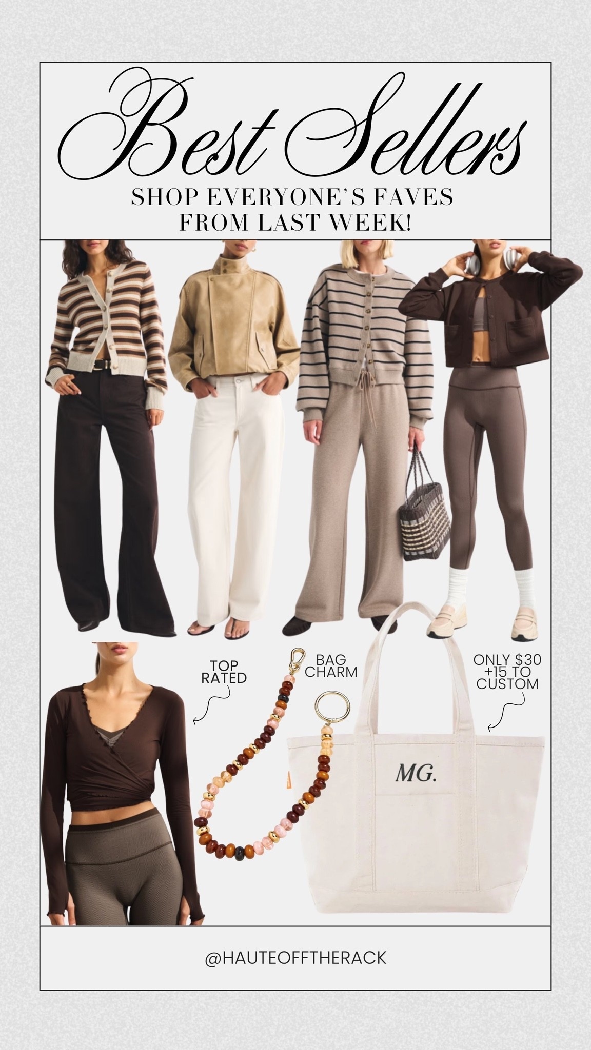 Recent best sellers you’ve been loving!

#abercrombie #baublebar #tote #customtote #bagcharm denim #loungewear #activewear

#LTKSaleAlert #LTKSeasonal #LTKActive