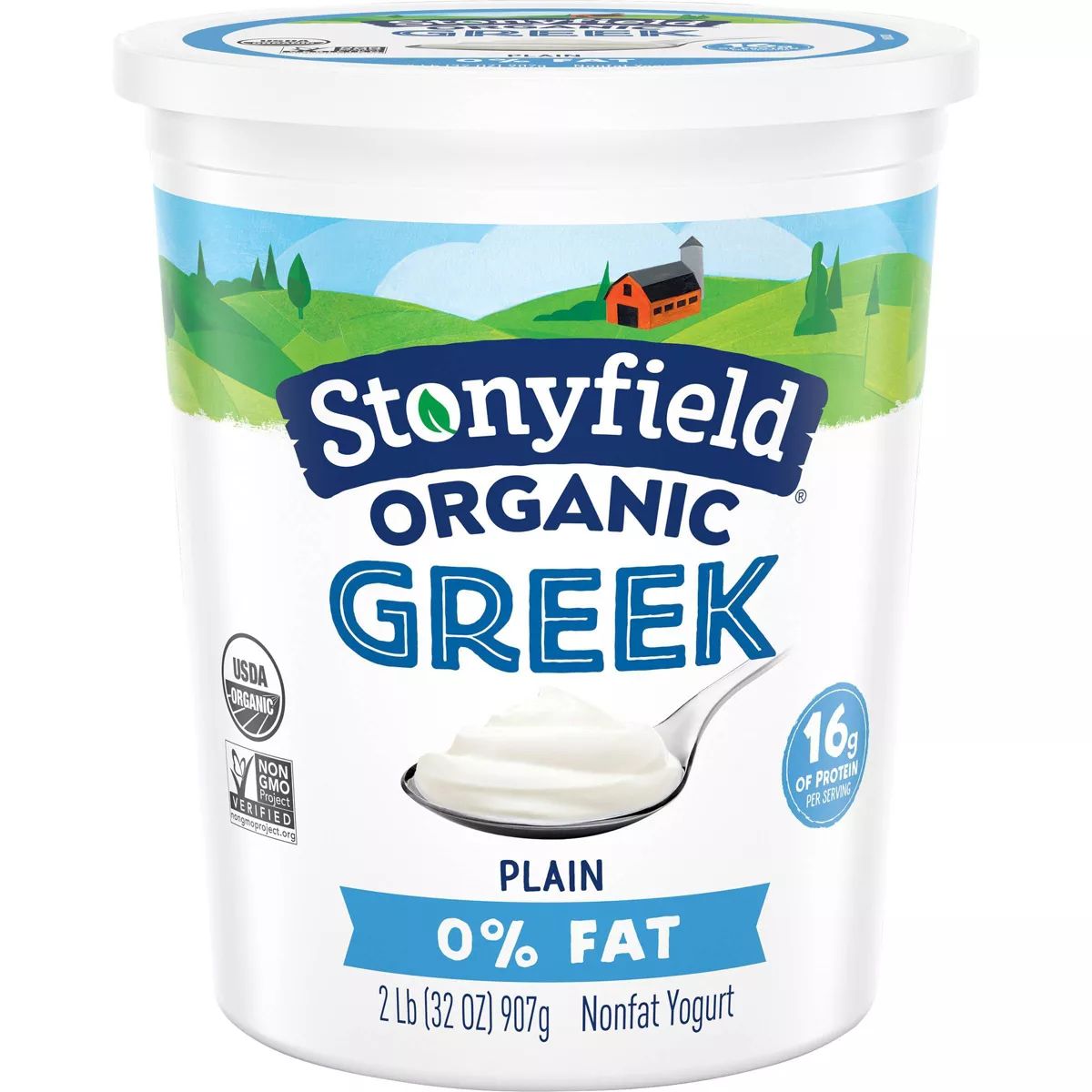 Stonyfield Organic Fat Free Plain Greek Yogurt - 32oz | Target
