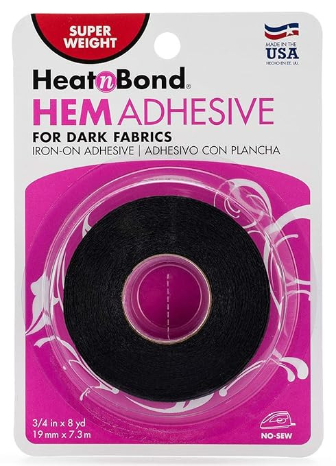 HeatnBond Hem Iron-On Adhesive, Super Weight, 3/4 Inch x 8 Yards, Black | Amazon (US)