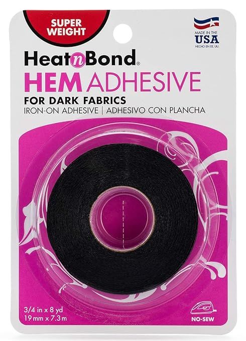 HeatnBond Hem Iron-On Adhesive, Super Weight, 3/4 Inch x 8 Yards, Black | Amazon (US)