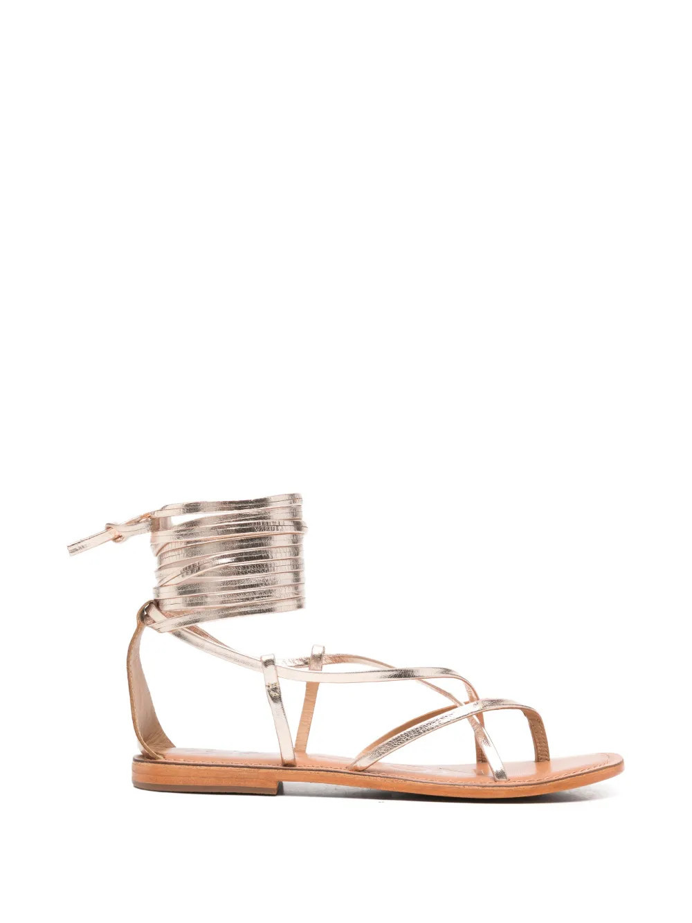 CORAL BLUE wrap-up sandals - Gold | Farfetch Global