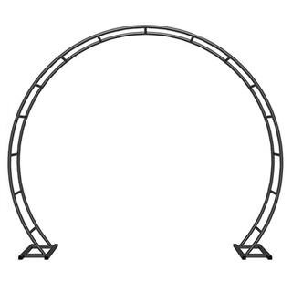 84 in. x 96 in. Metal Round Garden Arbor Archway with Ground Bases for Ceremony Decoration Black | The Home Depot