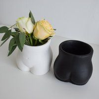 Concrete Bum Vase | Planter Housewarming Gift Marble Decor Home | Etsy (UK)