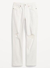 High-Waisted OG Straight White-Wash Ripped Jeans for Women | Old Navy (US)