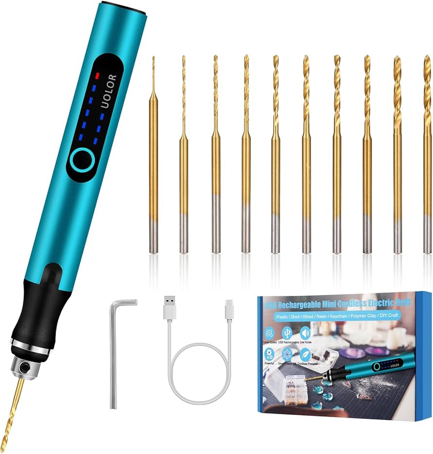 Uolor 3-Speed Cordless Mini Drill Pen, Rechargeable DIY Electric Hand Drill with 10 Small Drill B... | Amazon (US)