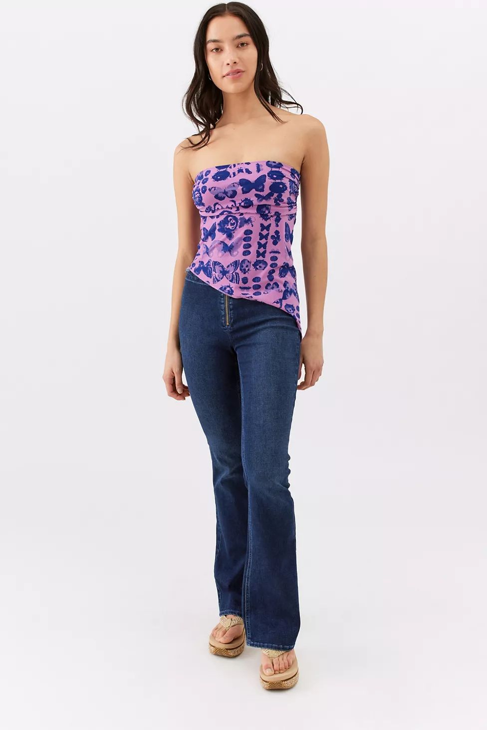 UO Y2K Asymmetrical Slim Fit Tube Top | Urban Outfitters (US and RoW)