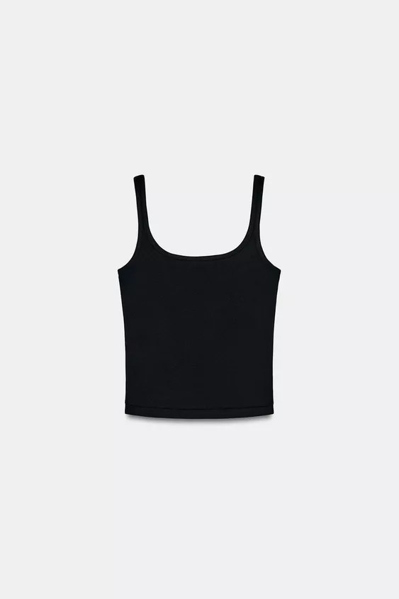 COTTON MODAL STRAPPY TOP | Zara UK