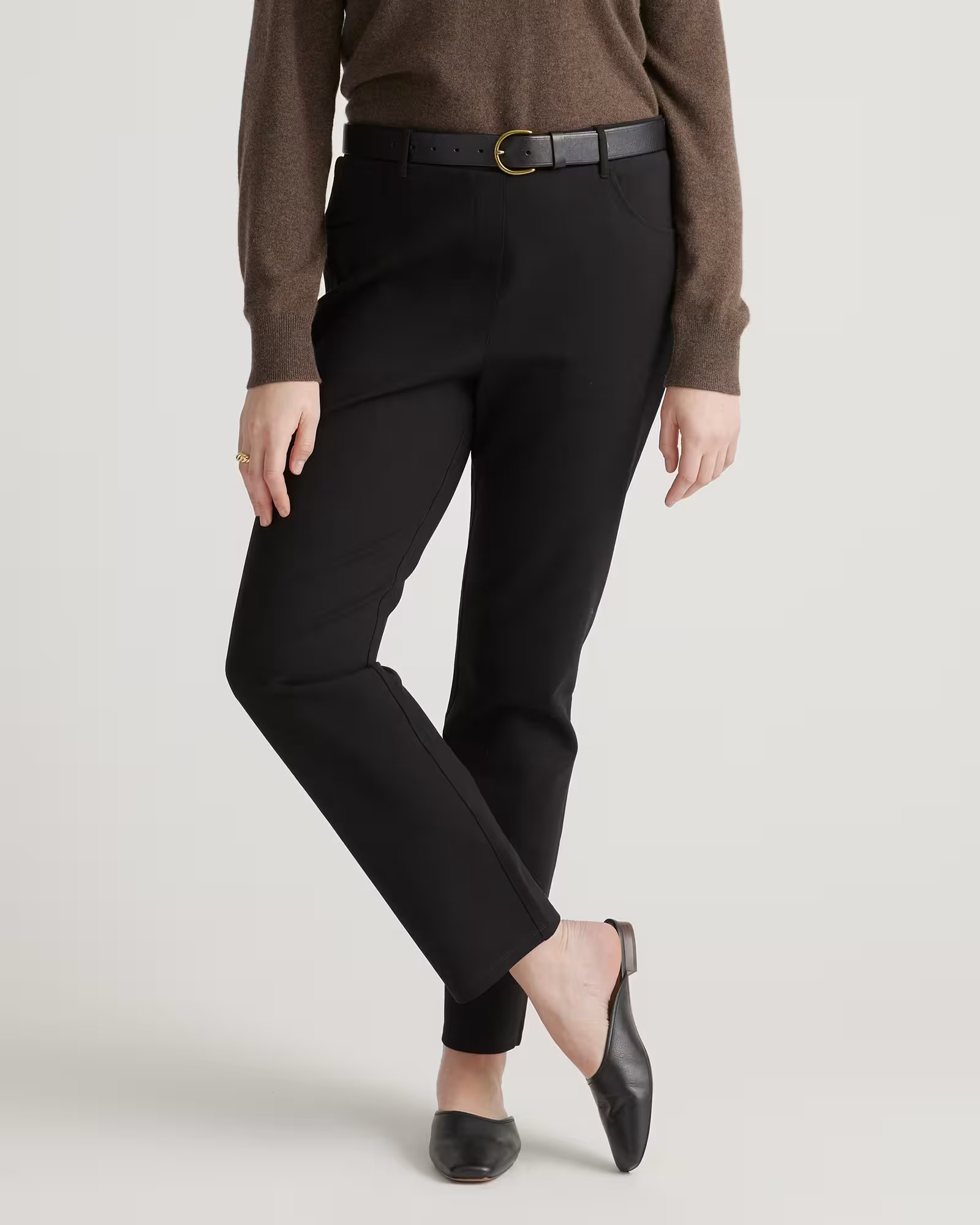 Ultra-Stretch Ponte Straight Leg 4-Pocket Pants | Quince