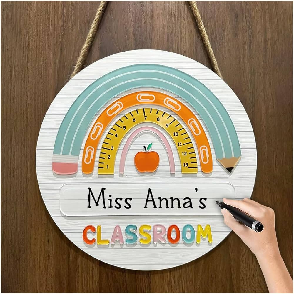 Hyturtle 3D Personalized Welcome Door Sign for Classroom - Custom Teacher Name Sign, Classroom Do... | Amazon (US)