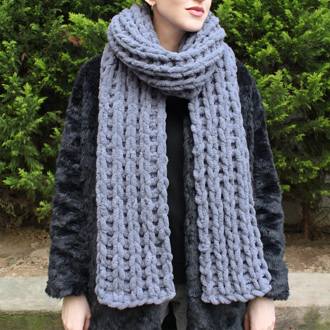 Super Chunky Knit Scarf, Soft Winter Scarf, Long Knit Scarves, Vegan Friendy Scarf, Unisex Scarve... | Etsy (US)