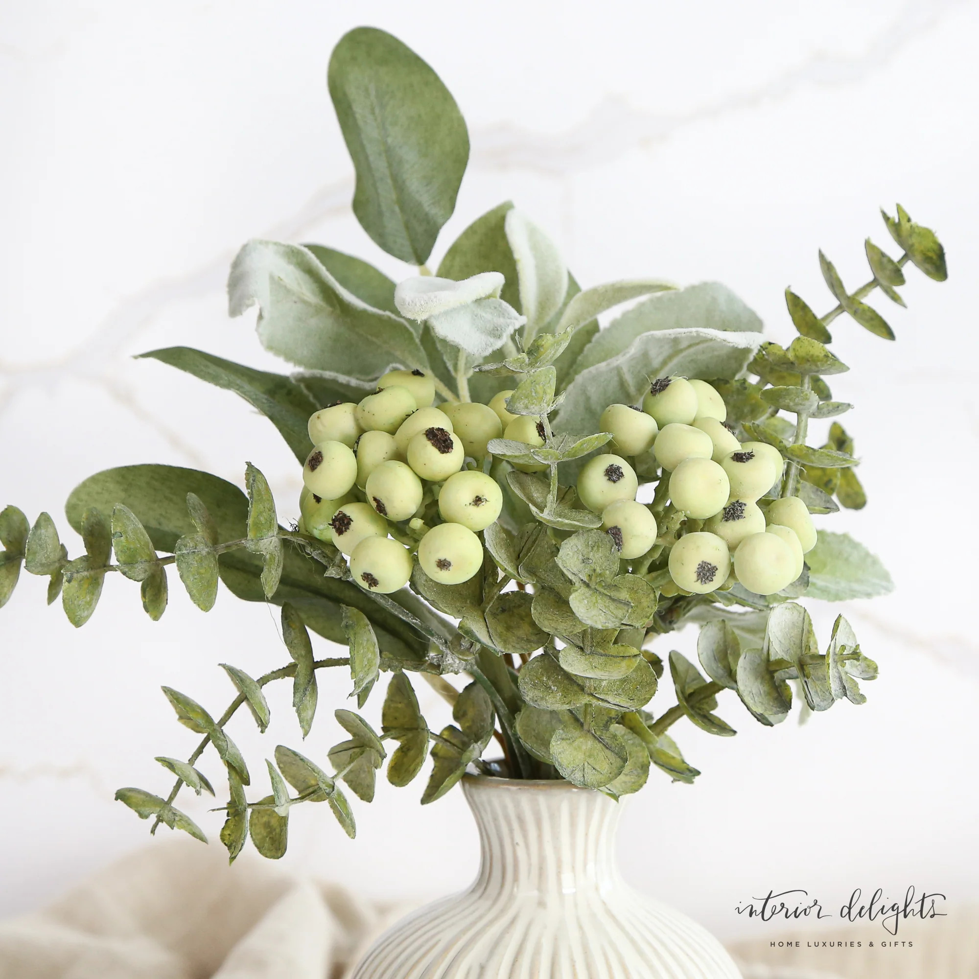 Mixed Green Foliage with Berries Bundle | Interior Delights