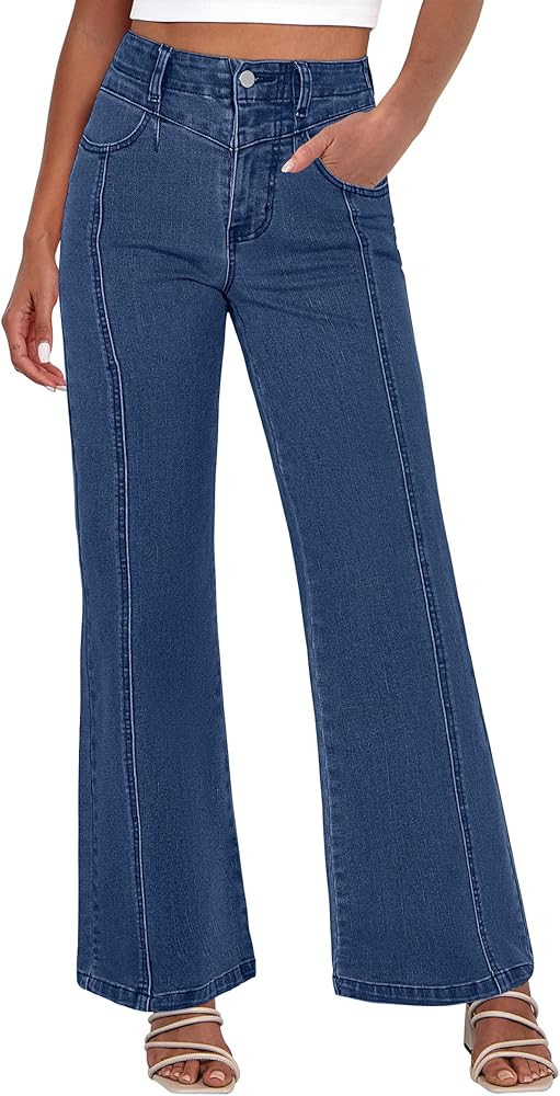 ANRABESS Wide Leg Jeans for Women Trendy 2026 High Waisted Stretchy Baggy Fall Fashion Denim Pant... | Amazon (US)