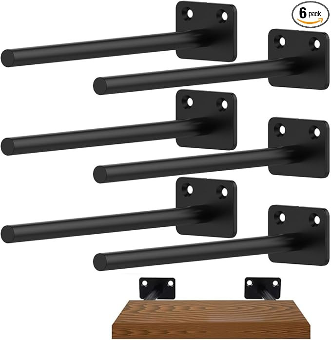 Floating Shelf Brackets, 8 inch Hidden Shelf Brackets Heavy Duty Blind Shelf Support, 150LBS Load... | Amazon (US)