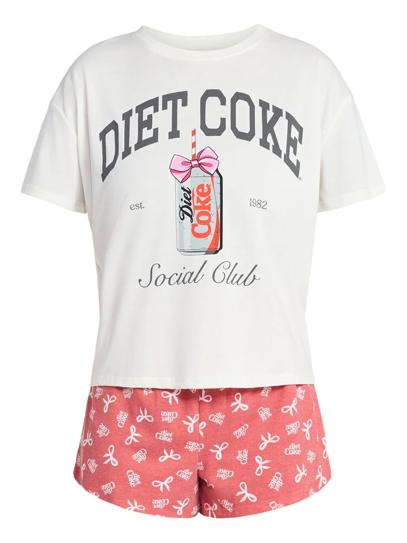 Diet Coke Women's and Women's Plus Sleep Tee and Shorts Pajama Set from Grayson Social, 2-Piece, ... | Walmart (US)