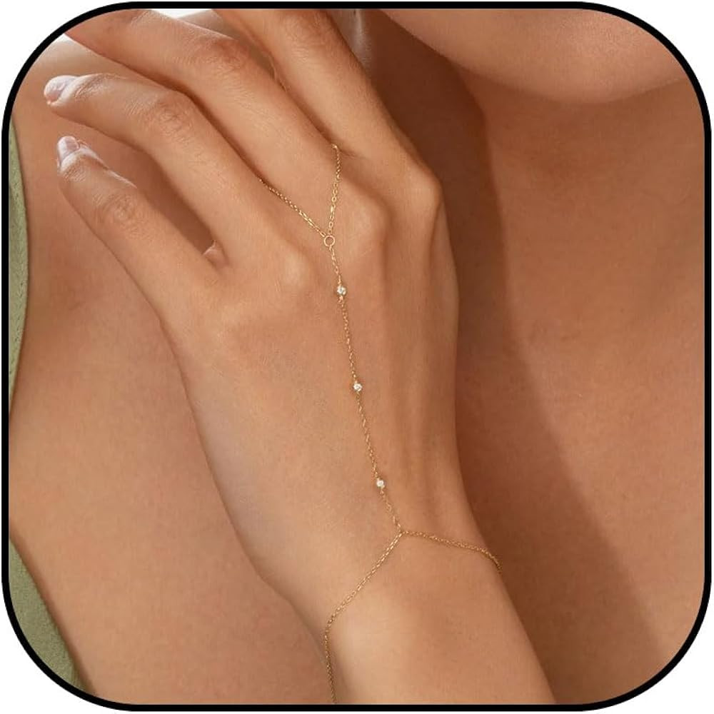 Dainty Hand Chain Bracelet for Women Simple Finger Ring Bracelet Hand Chains Fashion Jewelry Stoc... | Amazon (CA)