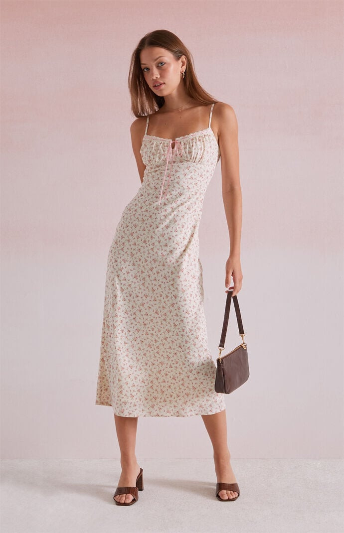 Beverly and Beck Women's Daisy Floral Tie Front Midi Dress - Size XL | PacSun