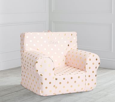 Blush Large Foil Dot Anywhere Chair® | Pottery Barn Kids