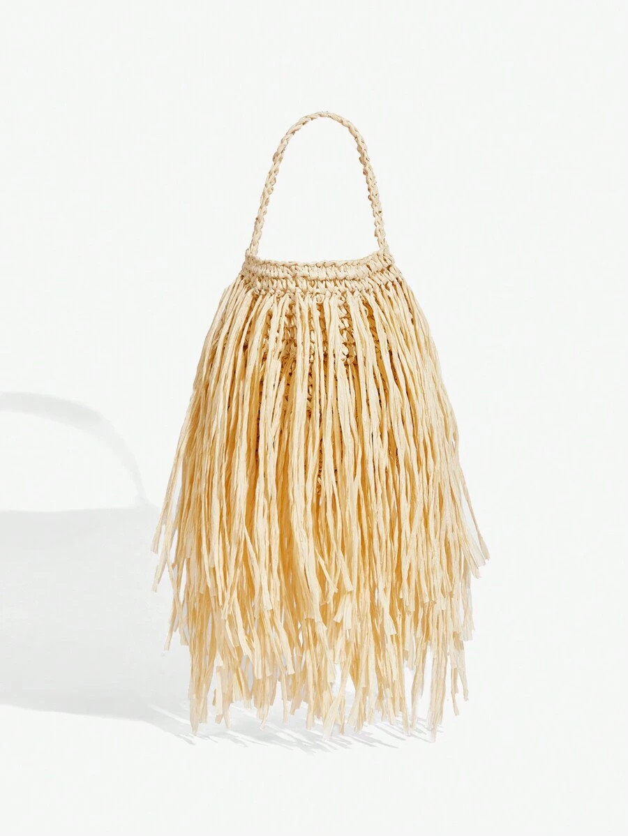 SHEIN SXY Ladies, Women Top Handle Bags ,Straw Bag,Tassel,Fashionable, Elegant , Simple, Personal... | SHEIN