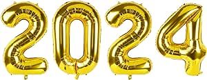 RUBFAC 42 Inch Gold 2024 Number Foil Balloons, 2024 Number Balloons for Graduation Party Decorati... | Amazon (US)