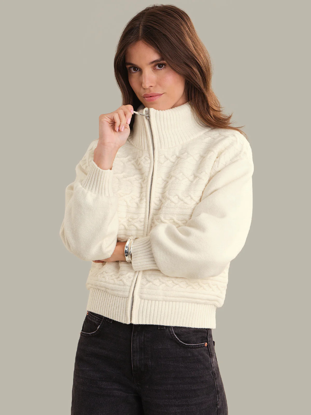 Alpine: Cable Knit Zip Up | 525 America