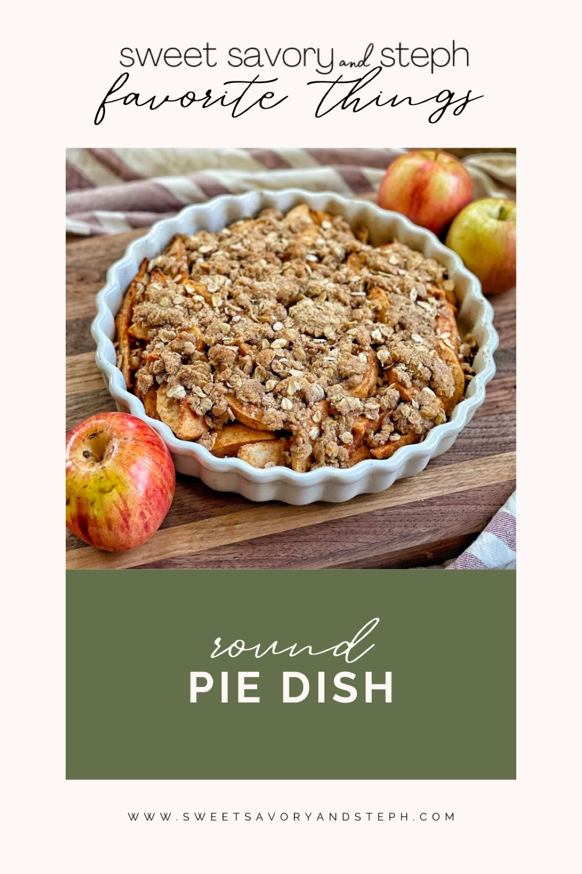 Every kitchen needs a pie dish! I love using mine for more than just apple pie crisp but also for egg bakes for meal prep. White round ceramic pie baking dish. Full recipe on www.sweetsavoryandsteph.com 

#LTKfindsunder50 #LTKHoliday #LTKhome